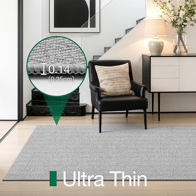 LUMI Ultra Thin Runner Rug for Hallway 2'x6', Non-Slip Entryway Rug - Image 3
