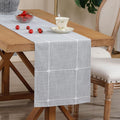 NEWISHER Rustic Embroidered Plaid Cloth Table Runner 60 inches, Farmhouse by Newisher