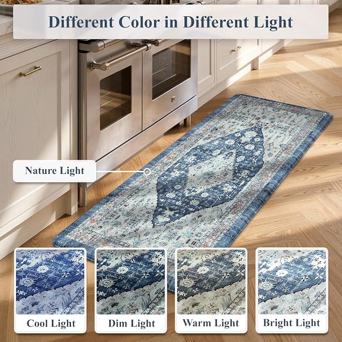 Collive Boho Kitchen Rugs Set of 2 Non Skid Kitchen Mats - Image 7