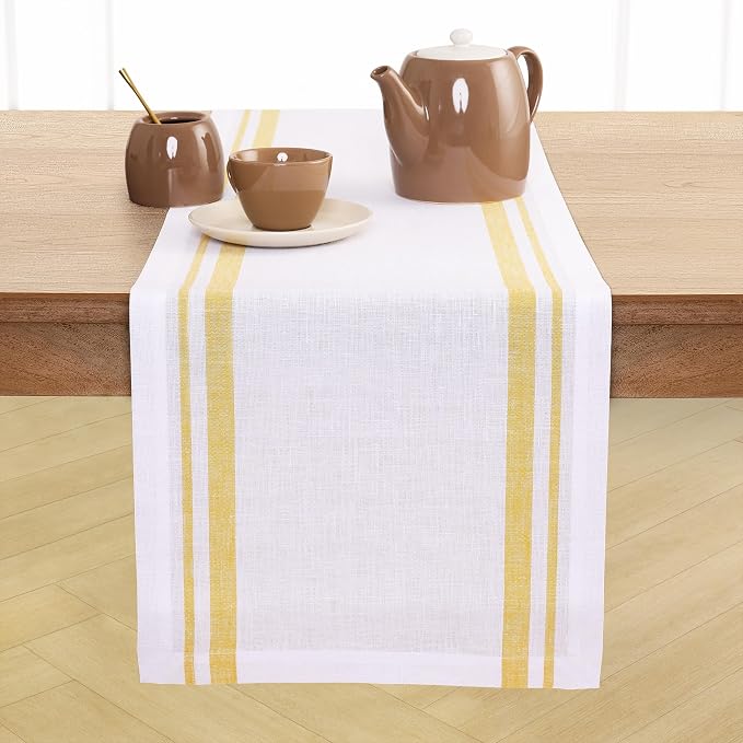 Solino Home 100% Linen Table Runner, 14 x 108 in, mitered corners | Pure Linen by SolinoHome