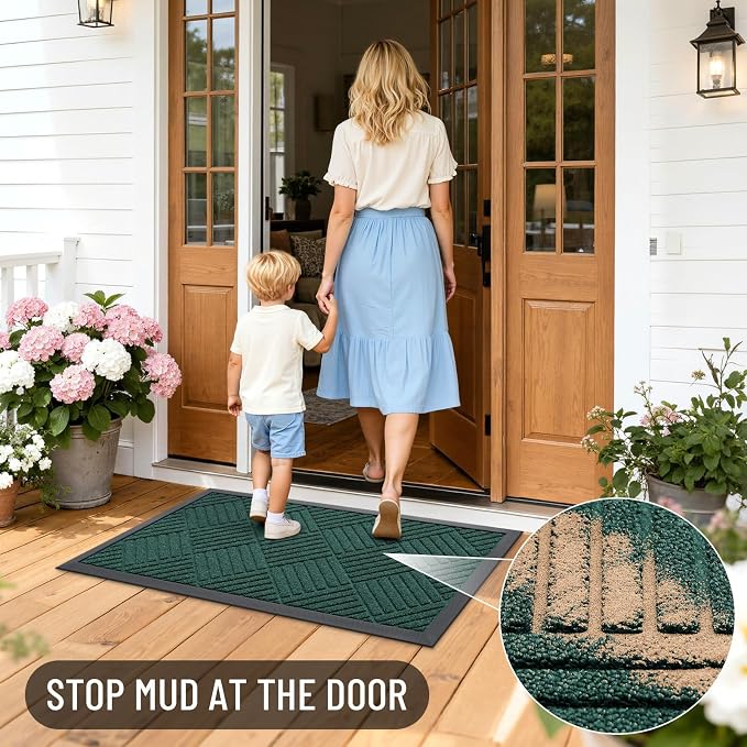 OLANLY Front Door Mat Outside Entrance 47x32, Heavy Duty Sturdy Natural Rubber - Image 6