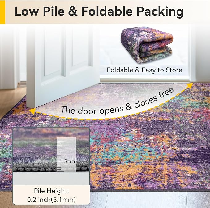 RELEANY Washable Area Rugs 10'x14 Non-Slip Modern Abstract Soft - Image 6