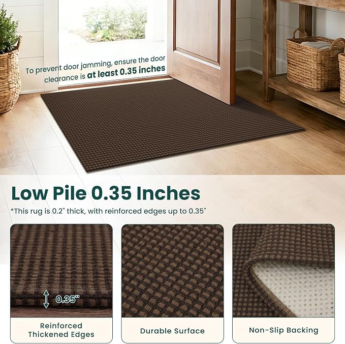 KOZYFLY Washable 5x7 Living Room Rug, Non Slip Woven Area Rugs, Braided Floor - Image 4
