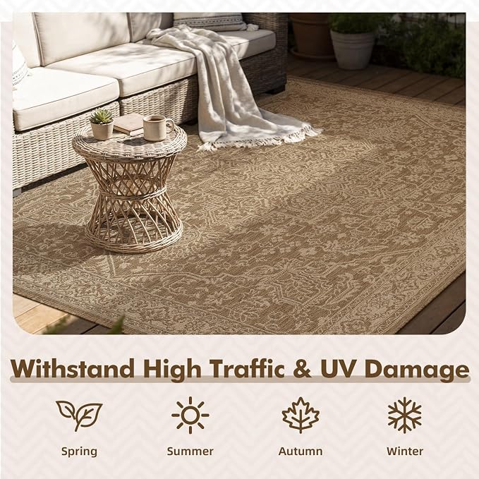 MontVoo-Outdoor Rug-Patio Rug 9x12 ft Polypropylene Indoor Outdoor Rugs Carpet - Image 4