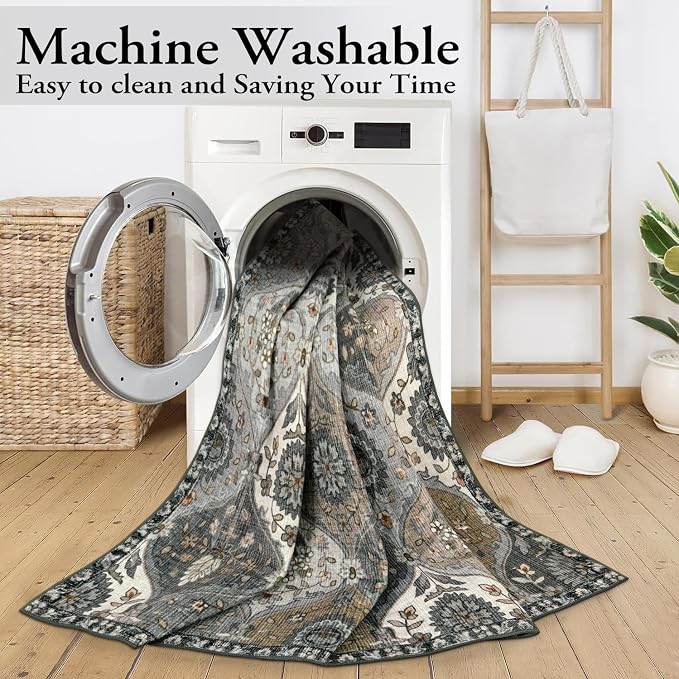 Lahome Moroccan Washable Area Rugs 8x10, Soft Vintage Oriental Rug - Image 5