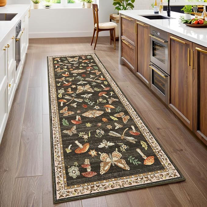 ROYHOME Mushroom Insect Washable Rug 2x6 Runners by ROYHOME