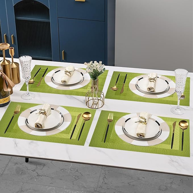 PIGCHCY Placemats Washable Woven Vinyl Durable Placemats - Image 7