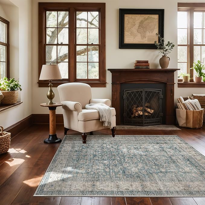 Machine Washable Entryway Throw Rug: Door Mat Indoor Entrance 3x5 Rug Boho - Image 4