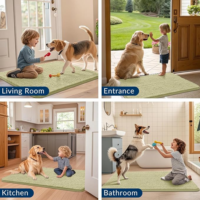 Smiry Dog Door Mat for Muddy Paws 40x32, Absorbent Dirt Trapper, Non-Slip - Image 7