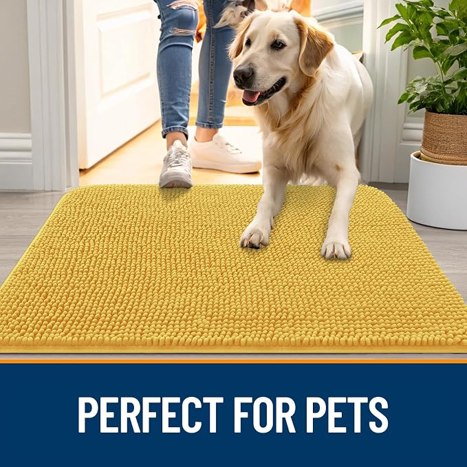 OLANLY Dog Door Mat for Muddy Paws 32x20, Absorbs Moisture and Dirt, Absorbent - Image 6