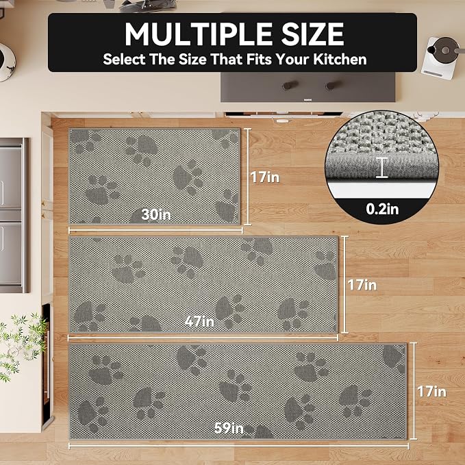 YDKGL Kitchen Mats for Floor, Super Absorbent Kitchen Rugs Non Slip Washable - Image 2