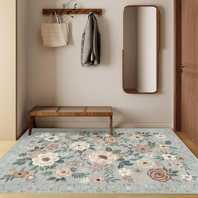 DUKINO 3x5 Area Rug, Floral Rugs - Image 4