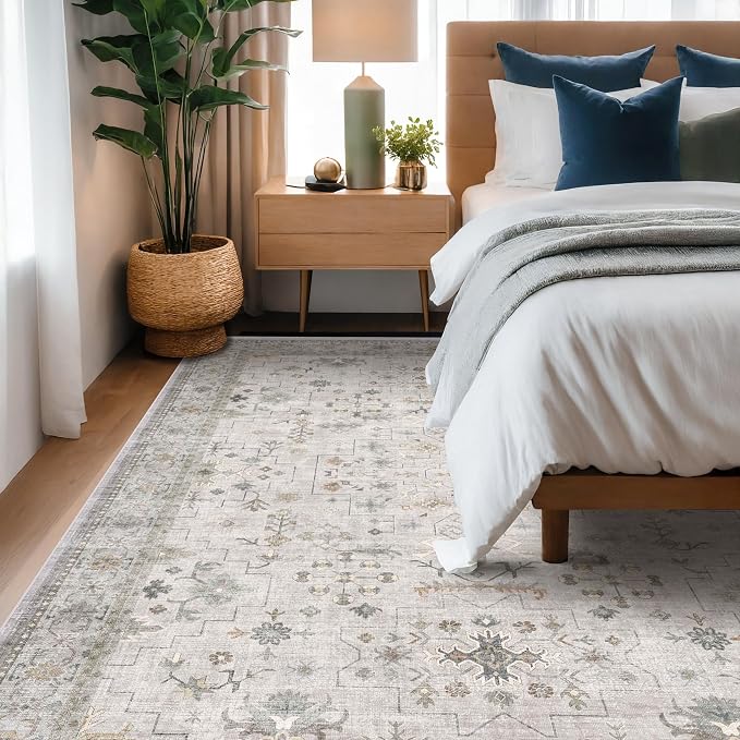 Hazo Haus Boho Light Grey Living Room Rug 6x9 - Image 6