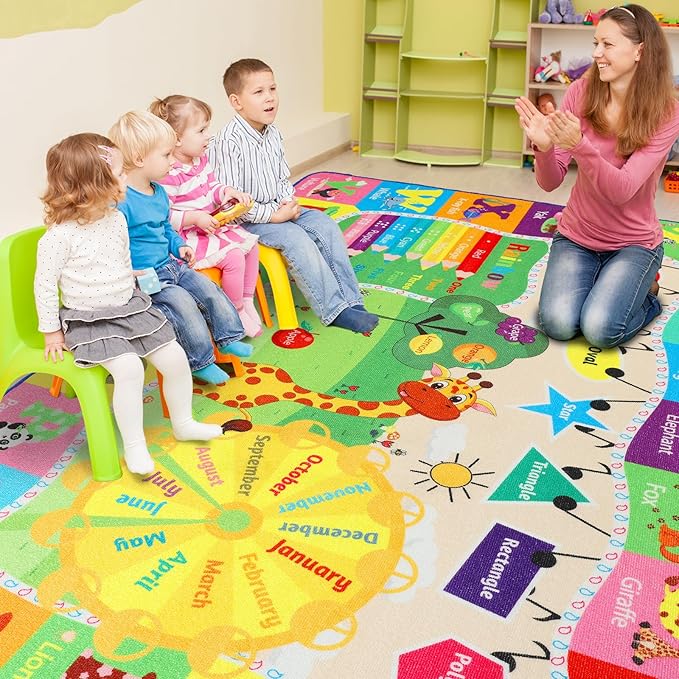Kids Rugs for Playroom Washable, Educational and Fun Learning Rugs - Image 5