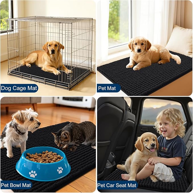 OLANLY Dog Door Mat for Muddy Paws 59x24, Ultra Absorbent Chenille Mud Doormat - Image 7