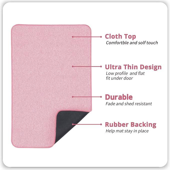 Bosap Bath Mat, Ultra Thin Bathroom Rugs, Rubber Bath Mats - Image 2