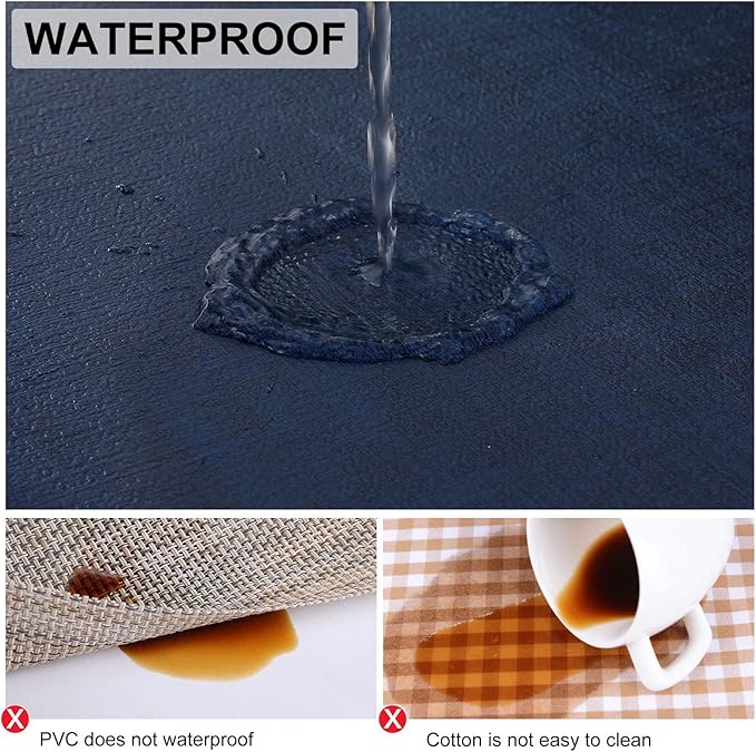 Faux Leather Heat Resistant Placemats 4 Packs, Waterproof Wipeable Dining PU - Image 4