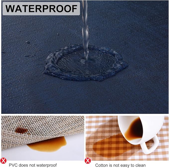Faux Leather Heat Resistant Placemats 8 Packs, Waterproof Wipeable Dining PU - Image 4