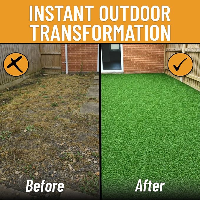 Ottomanson Artificial Grass Rug Lite 3'11" x 6'7", Fake Grass Carpet - Image 9