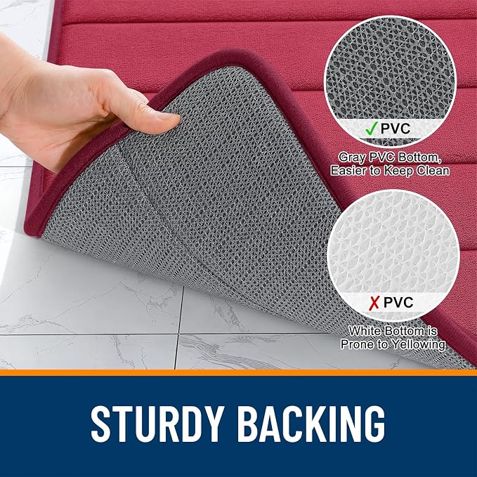 OLANLY Memory Foam Bath Mat 44x24, Super Soft Absorbent Bathroom Rugs, Quick Dry - Image 7