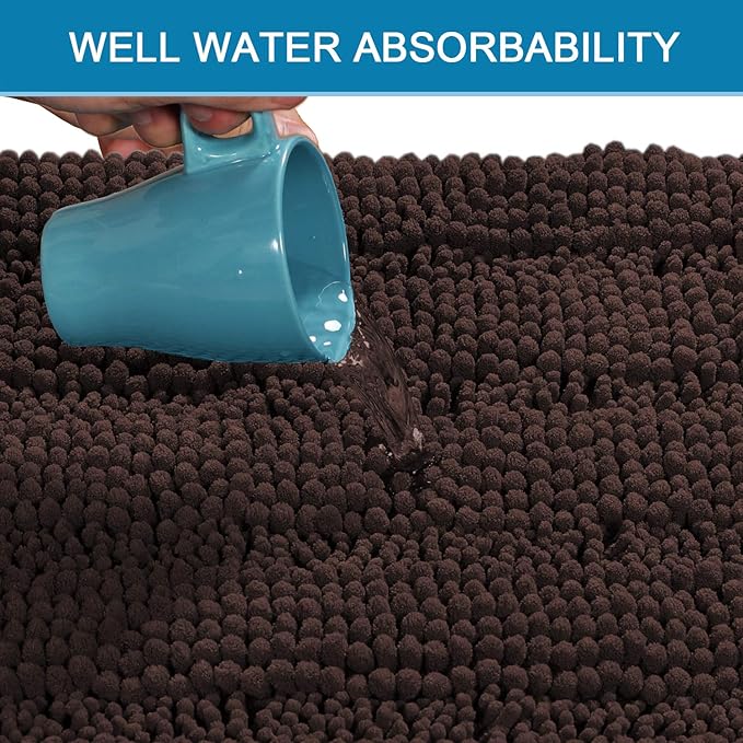 H.VERSAILTEX Bath Rugs for Bathroom Non Slip Bath Mats Extra Thick Chenille - Image 5