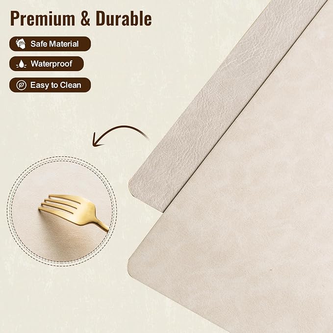 Placemats Set of 12, DOLOPL Reversible Dual-Color Faux Leather Place Mats - Image 7