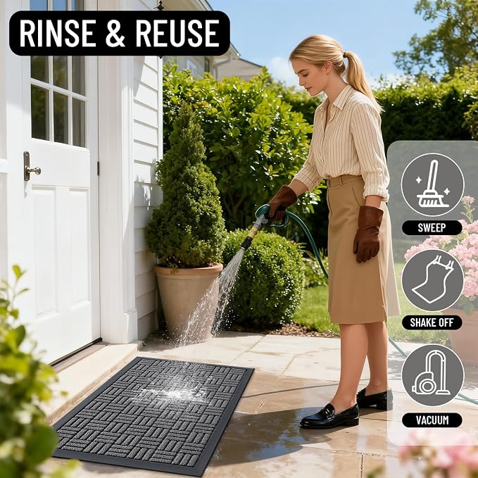 OLANLY Front Door Mat Outside Entrance 29.5x17, Heavy Duty Sturdy Natural - Image 9