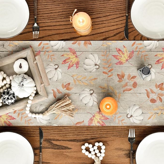 Artoid Mode 210 GSM Fall Table Runner 13x36 Inch Home Party Decor | Pumpkins - Image 7