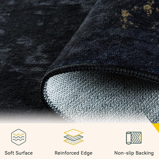 RELEANY Washable Area Rugs 6'x9' Non-Slip Modern Abstract Soft - Image 4