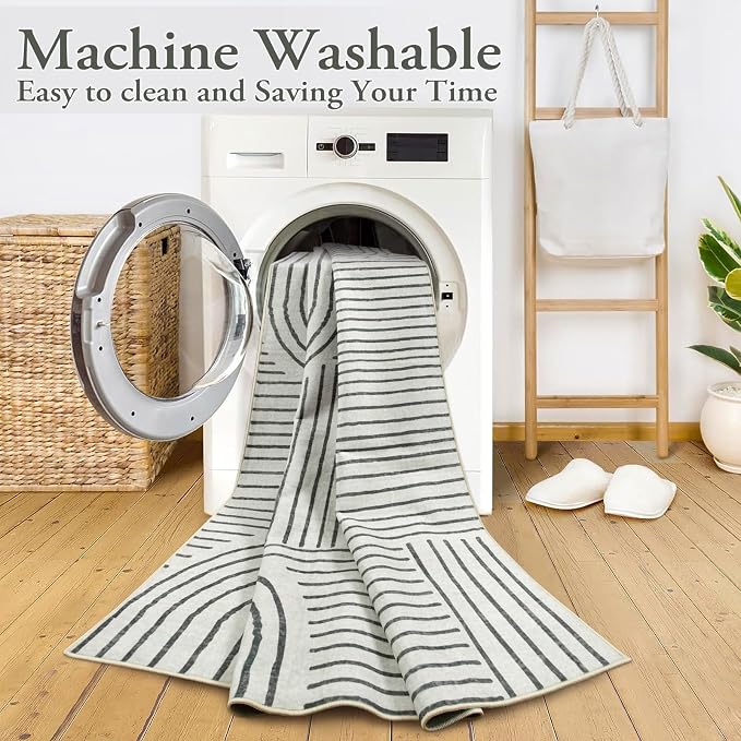 Lahome Abstract Washable 6x9 Rug, Soft Bedroom Rug - Image 2
