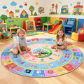 ABC Kids Rug for Playroom, 6ft Round Alphabet Small Classroom Rug, Non-Slip by GRAMBET