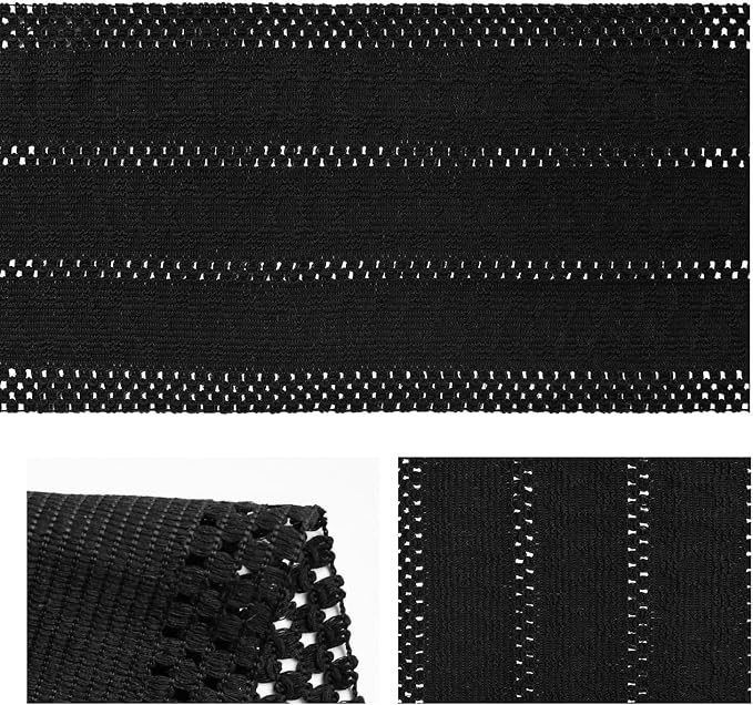 Artoid Mode Black Woven Farmhouse Hollow Table Runner 12x72 Inch | Holiday - Image 6
