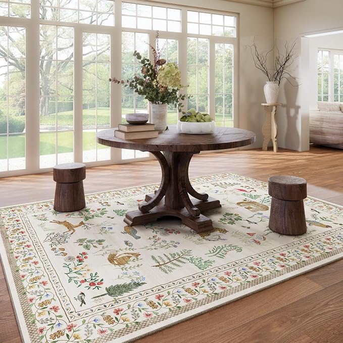 9x12 Area Rugs for Living Room: Washable Bedroom Rug Vintage Stain Resistant - Image 7