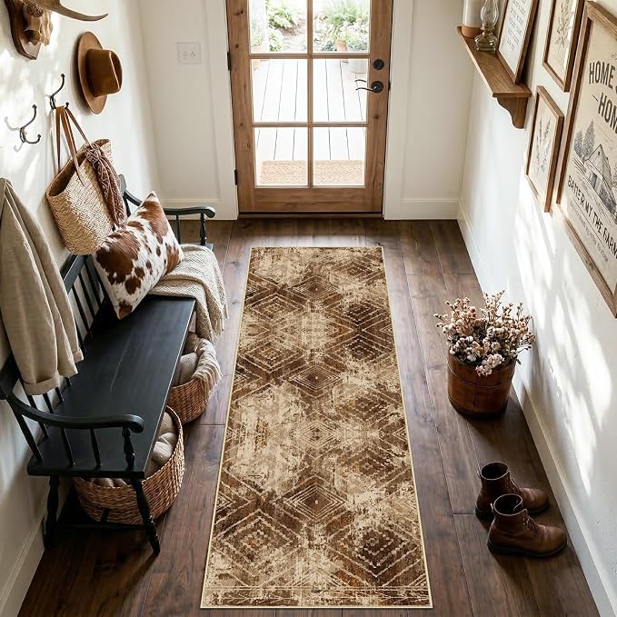 BESTSWEETIE Area Rug 2x10 Rug Machine Washable Non-Slip Low Pile Print Pattern - Image 8
