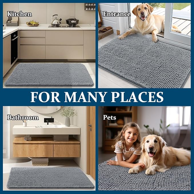OLANLY Dog Door Mat for Muddy Paws 40x32, Absorbs Moisture and Dirt, Absorbent - Image 8