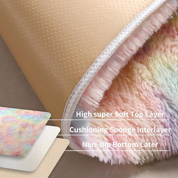 KCHOWUA Fluffy Fuzzy Unicorn Rugs - Image 4