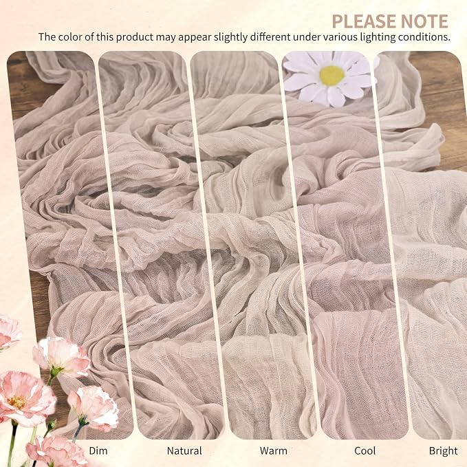 30 Pack Cheesecloth Table Runner 10FT Rosy Brown Table Runner Boho Gauze Cheese - Image 7