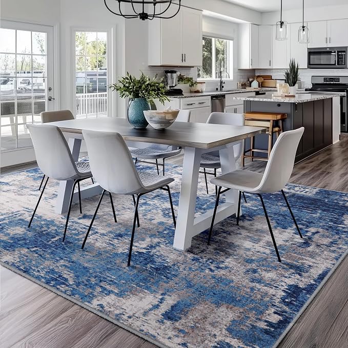 RELEANY Washable Area Rugs 6'x9' Non-Slip Modern Abstract Soft - Image 2