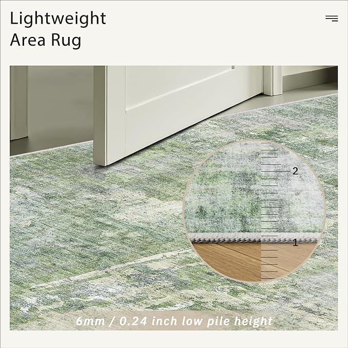 Soalmost Area Rugs 4x6 for Living Room, Vintage Washable Rugs for Dining Room - Image 7