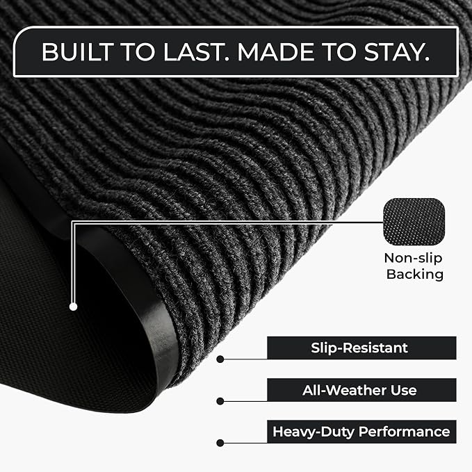 2 Pack Heavy Duty Entry Mat 2' x 3', Low Profile Door Rug - Image 3