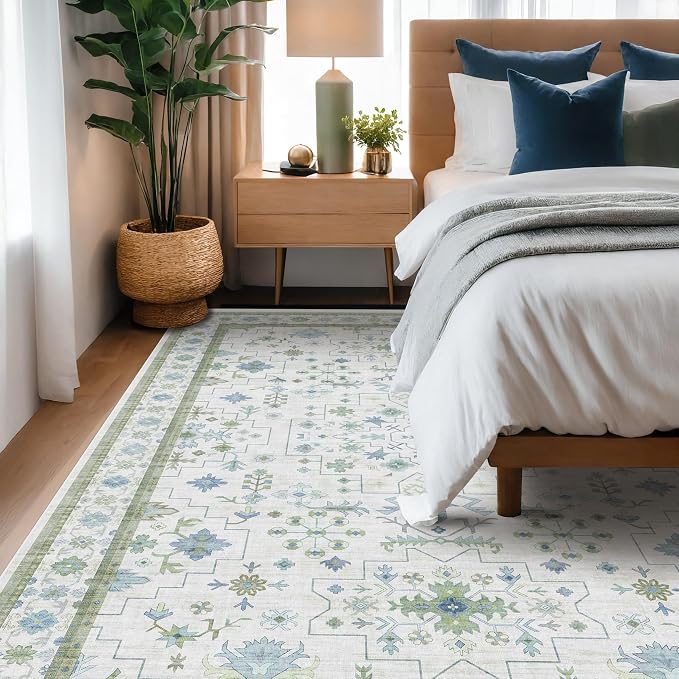 Hazo Haus Blue and Green Living Room Rug 7x10 - Image 6