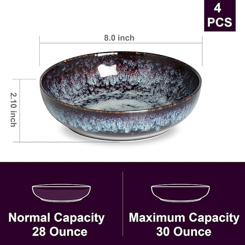 30oz Ceramic bowls set of 4-8" serving bowls - Image 2