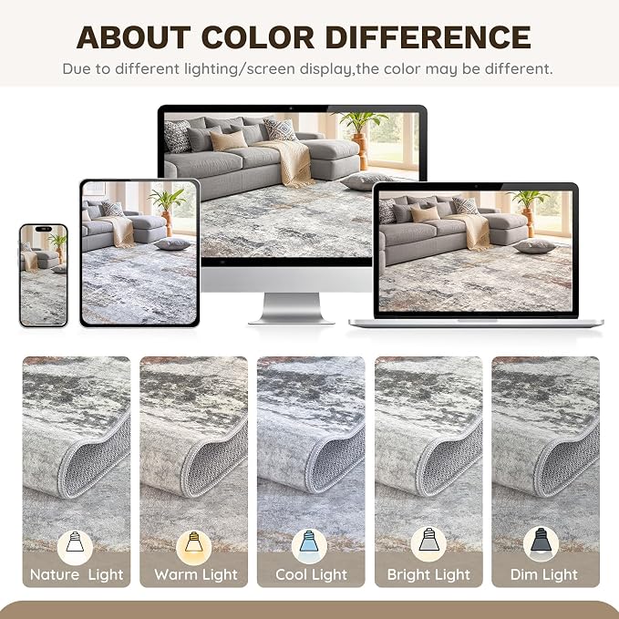 DMOYEST 10x14 Area Rug for Living Room, Washable & Non Slip Large Indoor Carpet - Image 7