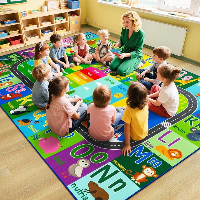 HOMORE Kids Rug, 9x12 Large Educational Rugs - Image 3