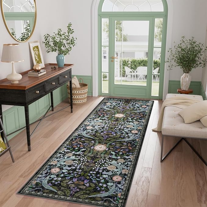 AMTOVO 2.7x8 Runner Rug for Hallway, Washable Non-Slip Long Kitchen Carpet by AMTOVO