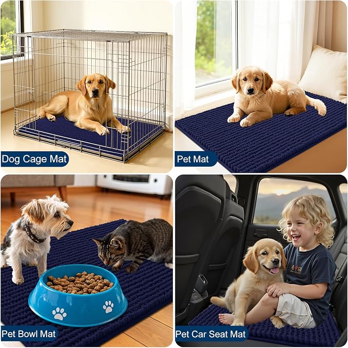 OLANLY Dog Door Mat for Muddy Paws 44x24, Ultra Absorbent Chenille Mud Doormat - Image 7