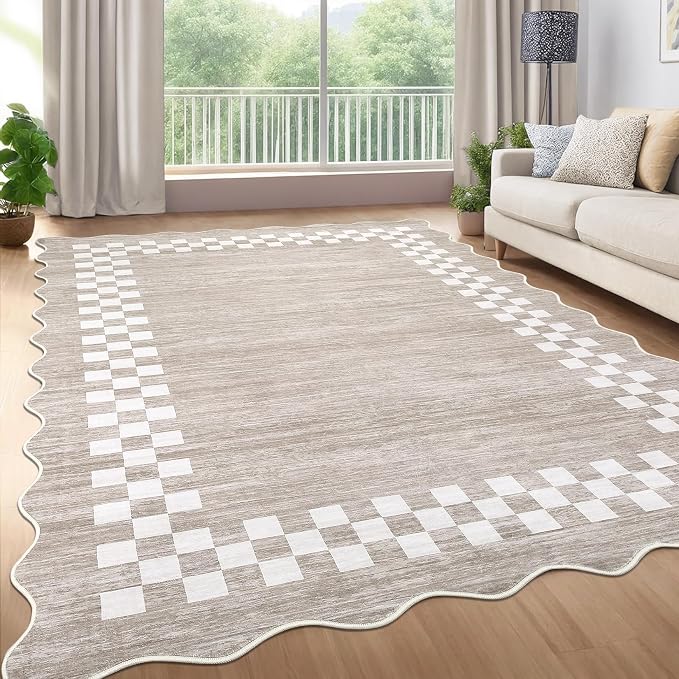 GarveeHome Area Rug 6x9 Large Living Room Modern Border Throw Rug by GarveeHome