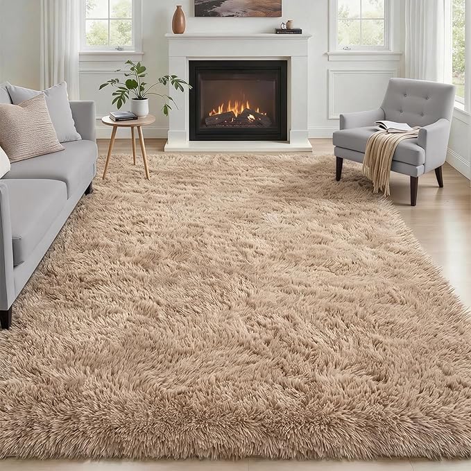 Fluffy 5x7 Area Rugs for Living Room Bedroom: Ultra Soft Shag Rug Non-Slip by Luxturiy