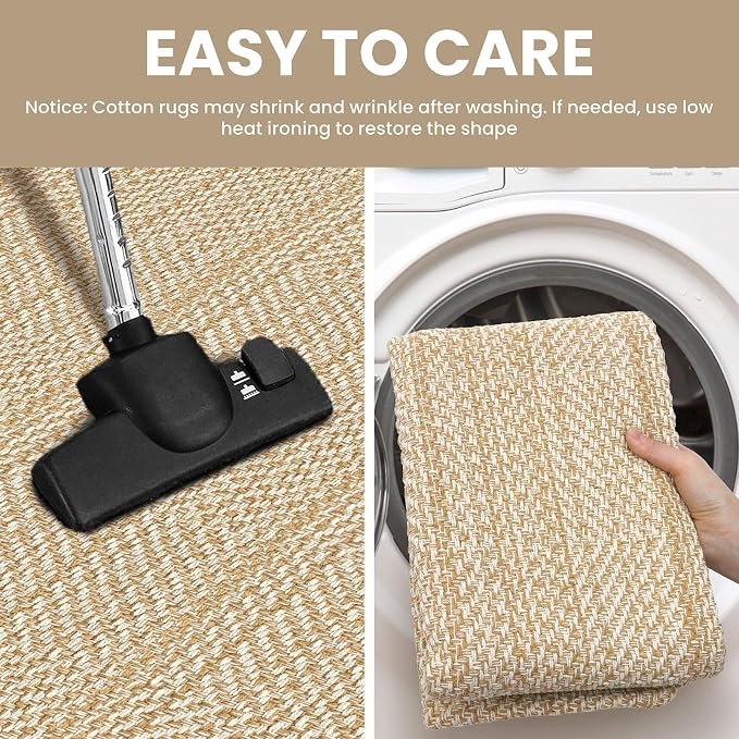 IOHOUZE Washable Area Rug 4x6 Non Slip Rubber Backed Woven Rugs - Image 5
