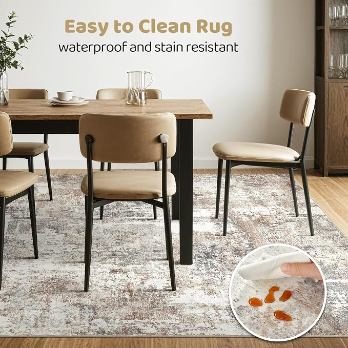 12x18 Rug Living Room: Washable Extra Large Abstract Modern Soft Area Rug Stain - Image 6